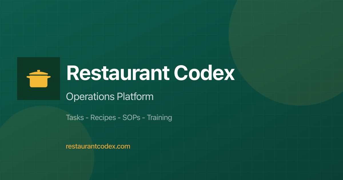 Restaurant Operations Software: Tasks, SOPs & Training | Restaurant Codex